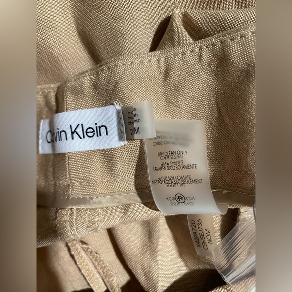 NEW- Plus Size 22W Calvin Klein Women's Linen Blend Suit/Dress Pants Camel $109 - Picture 7 of 16